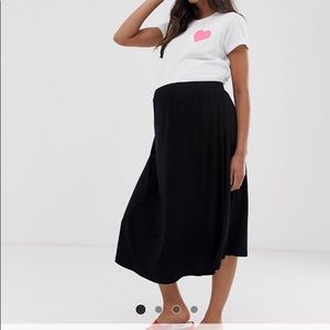 ASOS Maternity Design Midi Skater Skirt nwt